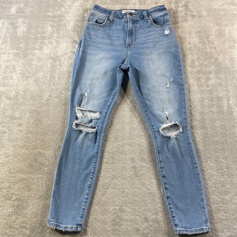 Abercrombie Fitch Jeans Super Skinny High‎ Rise Women 27 Distressed Curve Love